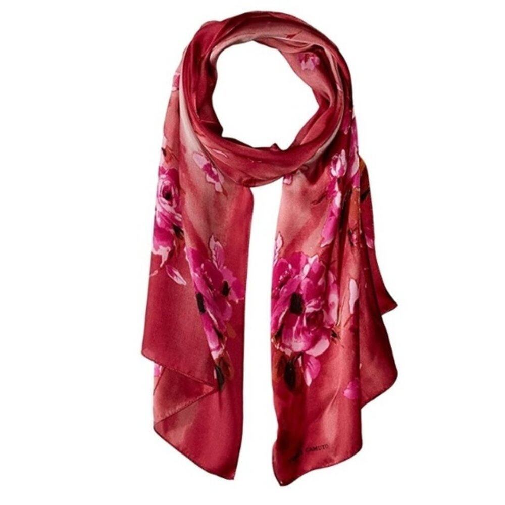Vince Camuto Ombre Tea Rose Silk Oblong Scarf 71x17 NWT